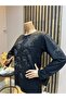 Women's Middle Age and Above Round Neck Viscose Orchid Stone Mother Combed Cotton Blouse - 2