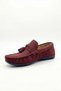Men's Burgundy Suede Tasseled Loafer Moccasins – Laceless Slip-On Casual Classic Shoes - 2