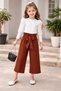 Bellarose 31902-26 Girl's 3 Piece Set |   Burgundy Sleeveless Blouse, Striped Trousers and Bag
