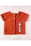 Organic Baby Hand Knitted Vest Orange Brick-Colored Rabbit 3D Appliqué Detail 0-1 Year Old