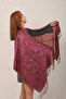 Shawl 100% Silk Double-Sided Pink Copper Multi Shawl (70X190 cm) - 3