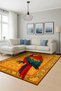 Mosso Yellow Theme Parrot Figured Motifs Patterned Woven Base Modern Decorative Carpet Mosso2198 - 3
