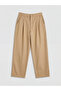 Beige mom fit girl's Pleated pants