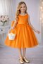 Violet Model Collar Pearl Girls Dress Satin Top, Fluffy Dream Tulle Special Occasion Dress
