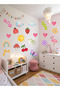 Flamingo Children's Room Wall Sticker Rainbow Fruit Figured Baby Kids Room Decorative Wall Ornament