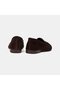 Women's Brown Metal Gold Buckle Suede Leather Loafer - 5