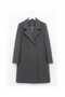 Women's Double Button Detailed Anthracite Midi Length Cashmere Coat - 4