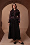 Patterned Zip-Up Shirt Collar Double Crepe Skirted Modest Set 1185 - 8