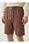 Men's Brown Linen Muslin Shorts 100% Cotton Organic Fabric with Back Pockets - 3