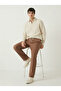 Men's Brown Comfortable Fit Linen Muslin Trousers Lightweight Fabric with Back Pockets - 5