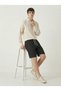 Men's Black Linen Muslin Shorts 100% Cotton Organic Fabric with Back Pockets - 7