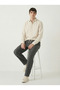 Men's Khaki Comfortable Fit Linen Muslin Trousers Lightweight Fabric with Back Pockets - 6