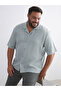 Esvab • Modern & Distinctive Large Size Cuban Roba Collar Short Sleeve Muslin Men's Shirt