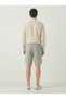 Men's Gray Linen Muslin Shorts 100% Cotton Organic Fabric with Back Pockets - 2