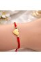 Simple and Elegant Red String Gold Color Heart Themed Bracelet - 2