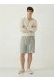 Men's Gray Linen Muslin Shorts 100% Cotton Organic Fabric with Back Pockets - 6