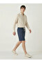 Men's Navy Blue Linen Muslin Shorts 100% Cotton Organic Fabric with Back Pockets - 8