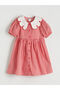 Red Baby Collar Girl's Striped Dress