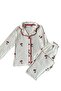 Girls' Pajama Set Summer Milan Fabric Cherry Pattern with Ruffle Detail Shirt Collar - 3