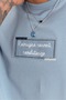 Men's Oversize Crew Neck Blue T-Shirt with Embroidery Detail Ls-36042 - 3