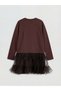 Lcw Kids Crew Neck Bow and Stone Decorated Tulle Piece Girls' Dress - 2