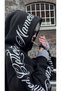 Unisex Black Oversize Hooded Sweatshirt Premium Printed Comfortable Casual Hoodie - 2