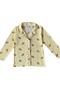 Unisex Children's Pajama Set Summer Milan Fabric Lemon Pattern with Bow Detail Shirt Collar - 5