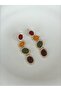 Women's Special Series Colorful Natural Stone Dangle Gold Earrings - 3