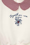 Collar Detailed Floral Ecru Baby Girl Sweatshirt G8154A5/Er99 - 2