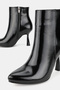 Women's Black Patent Leather Genuine Natural Leather Size 35-41 Thin Heel Pointed Toe Boots & Booties - 3