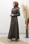 Belted Denim Dress with Stitching Detail Tsd260127 Anthracite - 5