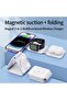 Foldable Magnet Wireless Charger, 3-in-1 Charging Bracket Stand, iPhone, Android Phones, Watches. - 5