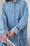 Women's Front Sequin Embroidered Half-Button Wide-Fit Long Denim Dress - 4