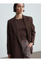 60784 Double-Breasted Blazer Jacket-Brown