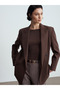 60784 Double-Breasted Blazer Jacket-Brown - 3