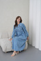 Women's Roba Front Sequin Embroidered Long Denim Dress - 6