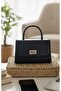 Women's Black Trend Bag, Long Handle Bag, Handle Shoulder Bag, Handbag, Hand Bag G-18 Y-12 T-5 cm - 4