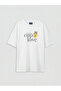White Crew Neck Printed Girl's T-Shirt