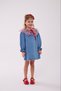 Girl's Floral Tulle Collar Detail Denim Dress - One Piece - 2