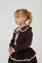 Girl's Scallop Detailed Brown Shirt and Skirt 2-Piece Set - 3