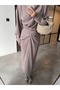 Asymmetric Blouse Ruched Skirt Set Mink - 4