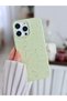 iPhone 14 Promax Compatible Printed Green Mini Flower Design Flexible Silicone Protective Case