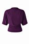 Women's Plum Fitted Bat Sleeve Stretchy Knitted Blouse 0067