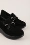 Genuine Leather Women's Daily Casual Comfortable Casual Shoes Elnr.5830 Black Suede - 7
