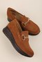 Genuine Leather Women's Daily Casual Comfortable Casual Shoes Elnr.5830 Tan Suede - 3