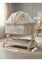 Baby Bedside Crib Bassinet Bedside | 4 Adjustable Height, Rocking, Mosquito Net - 7