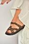 Y250502502 Brown Suede Buckle Women's Slippers - 2
