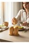 Salt and Pepper Shakers with Bamboo Stand - 3-Piece Tabletop Salt and Pepper Shakers - 2