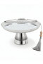 Footed Metal Candy Tray – Stylish Silver Finish, Ideal for Serving Sweets & Desserts, 27 × 1
