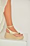 Y973465909 Beige Women's Sandals with Padded Sole - 2